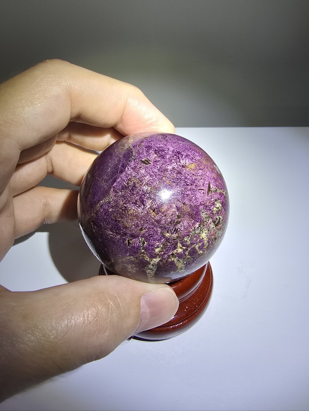 0.6 lbs Purpurite Crystal Sphere, Polished 57 mm